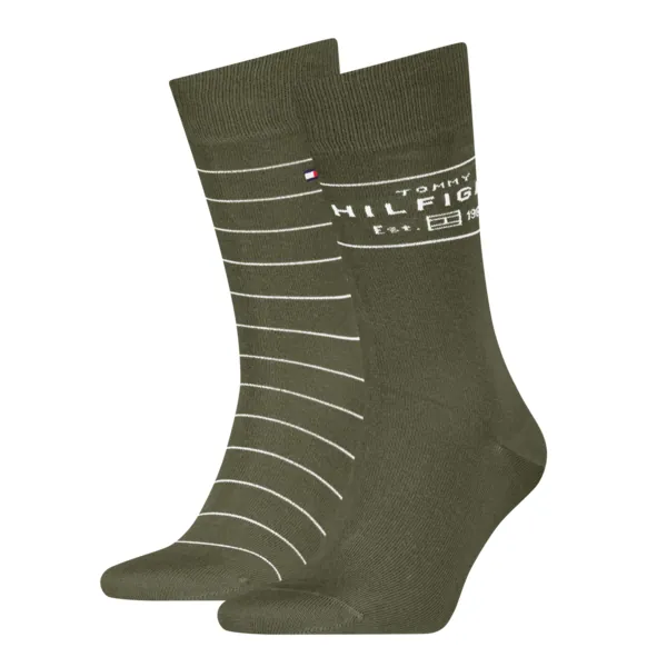 Tommy Hilfiger Herensokken Hilfiger 2-Pack Army Green