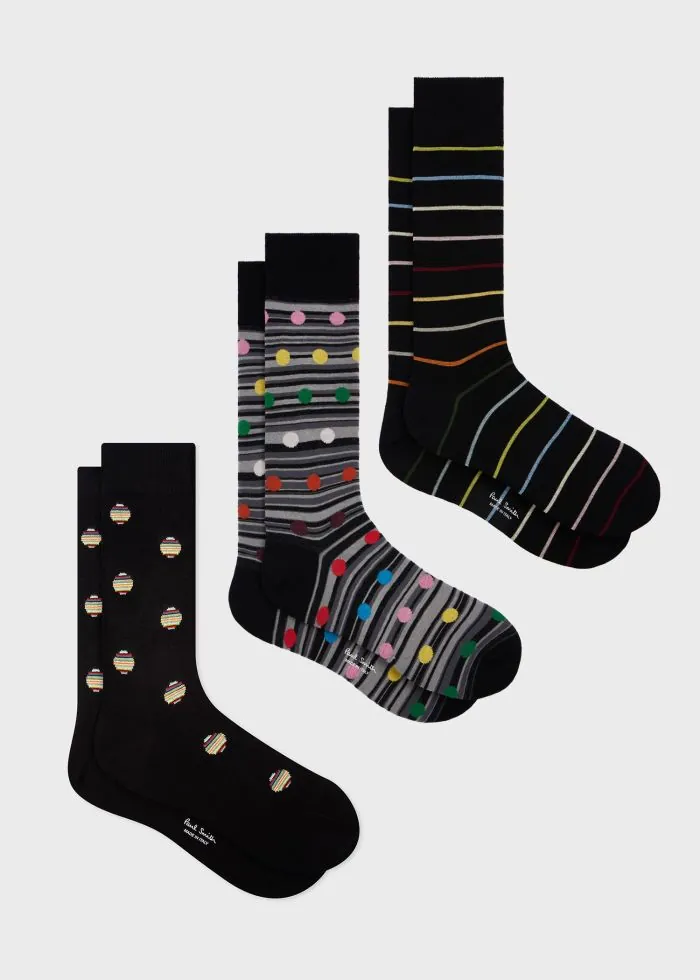 Paul Smith Herensokken Giftbox 3-Pack Zwart