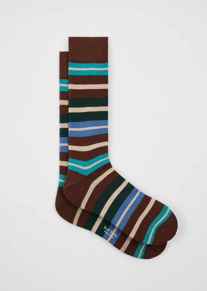Paul Smith Herensokken Kean Stripe Bruin