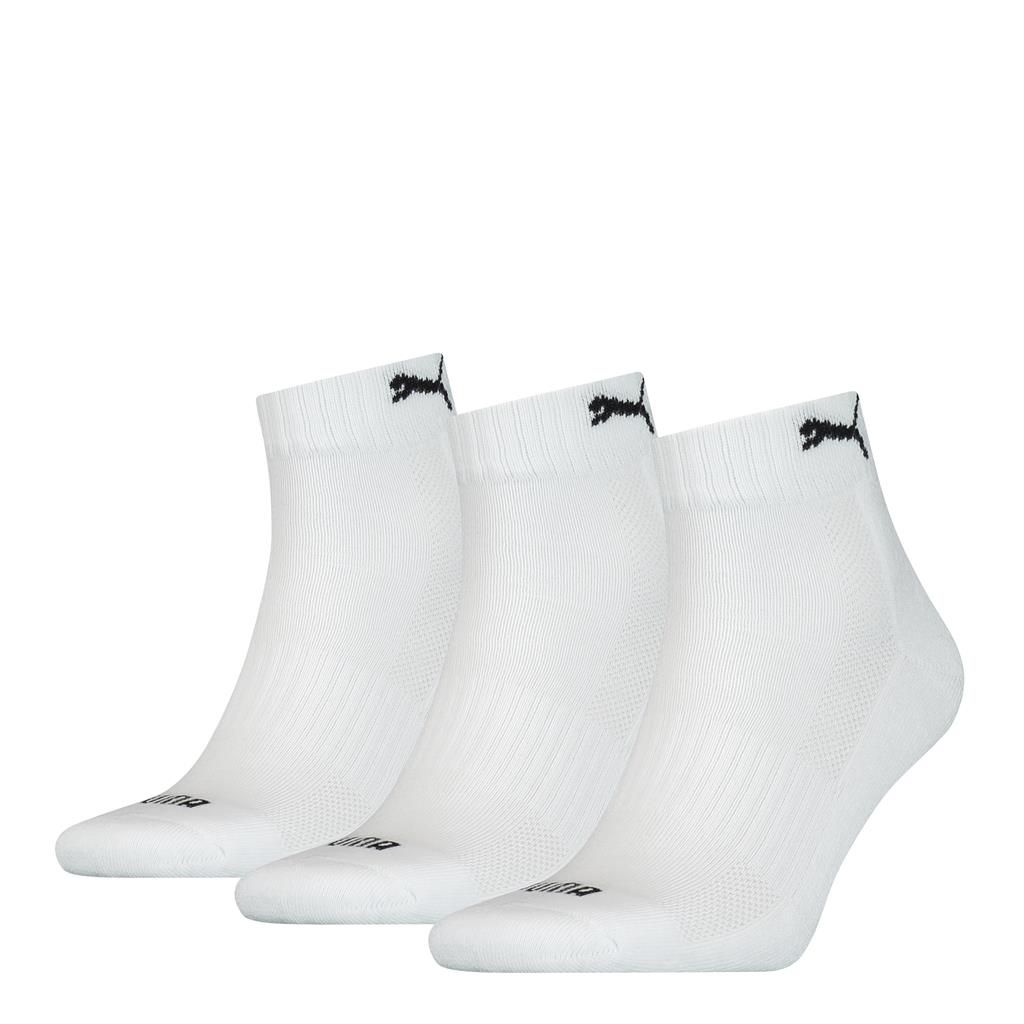 PUMA Cushioned Quartersokken Unisex 3-Pack Wit