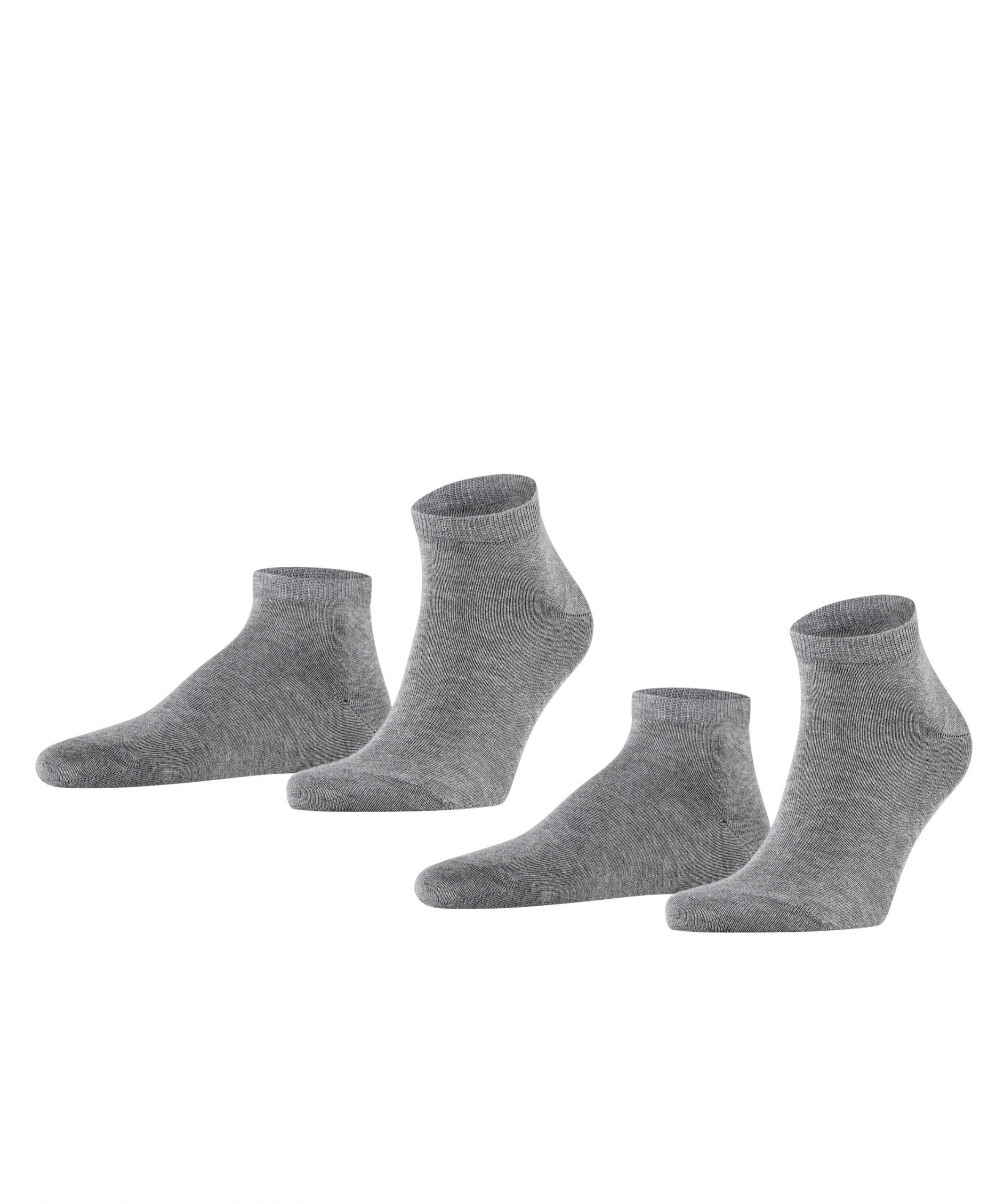 FALKE Heren Sneakersokken Happy 2-Pack Grijs