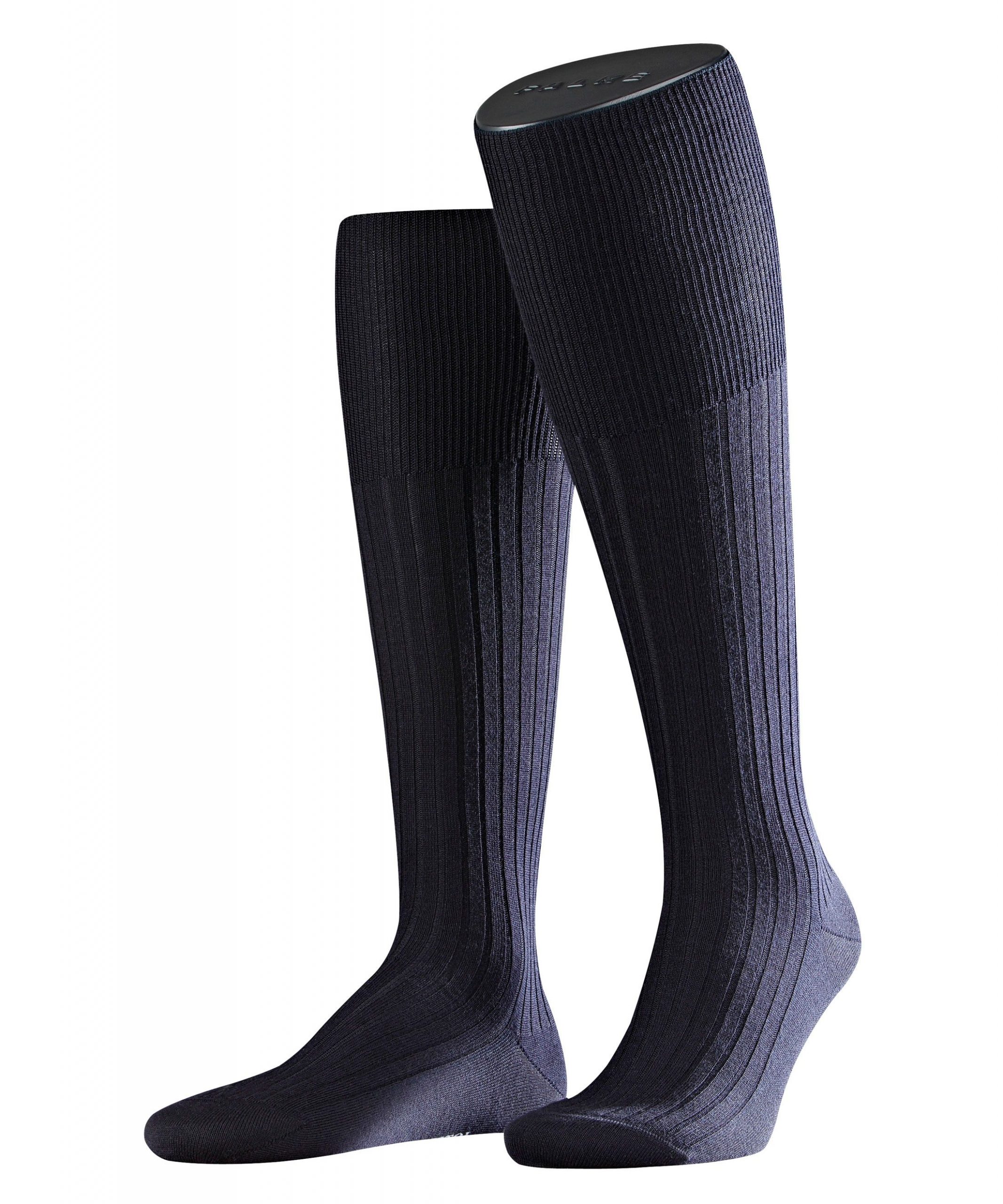 FALKE Heren Kniekous Bristol Pure Dark Navy