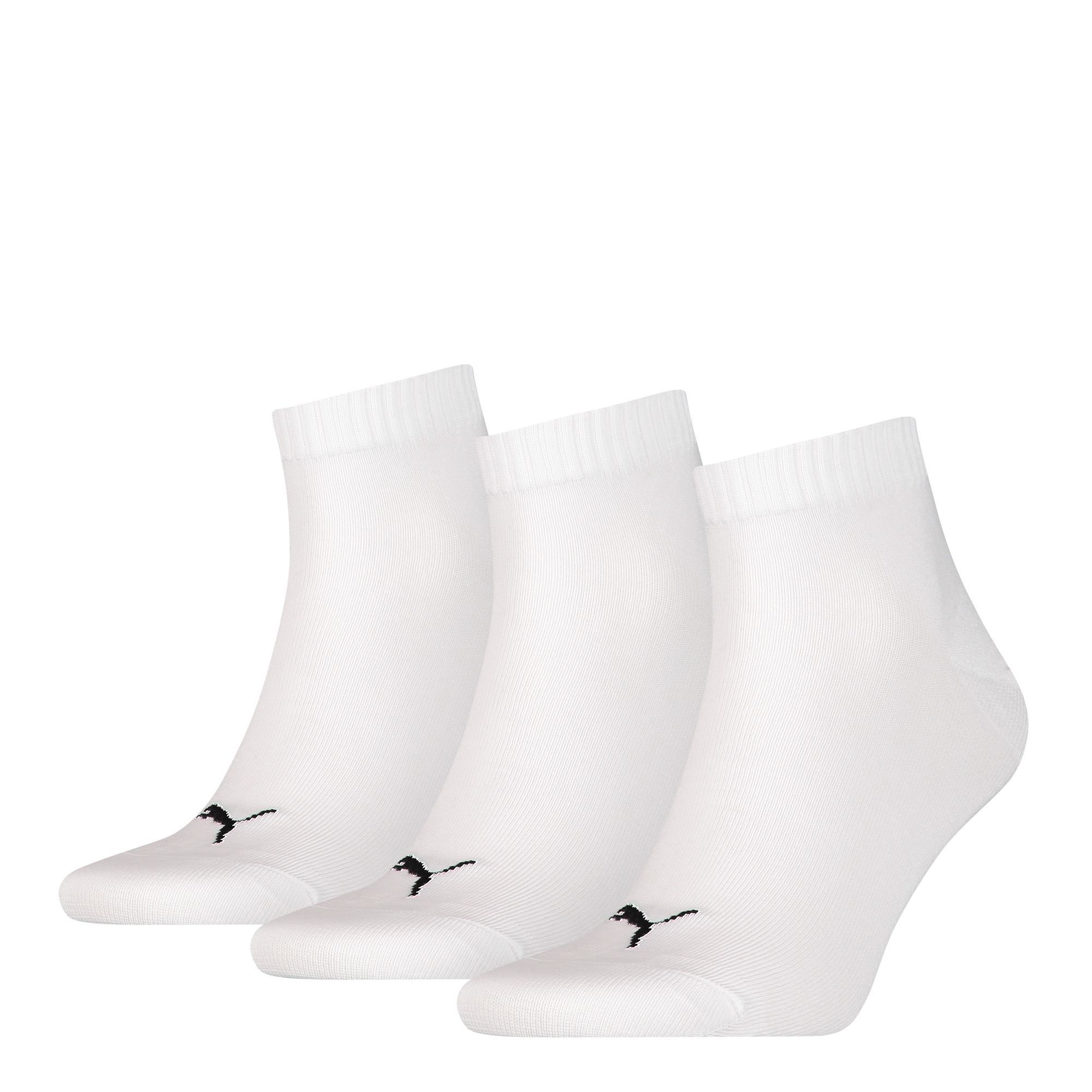 PUMA Quartersokken Unisex 3-Pack Wit