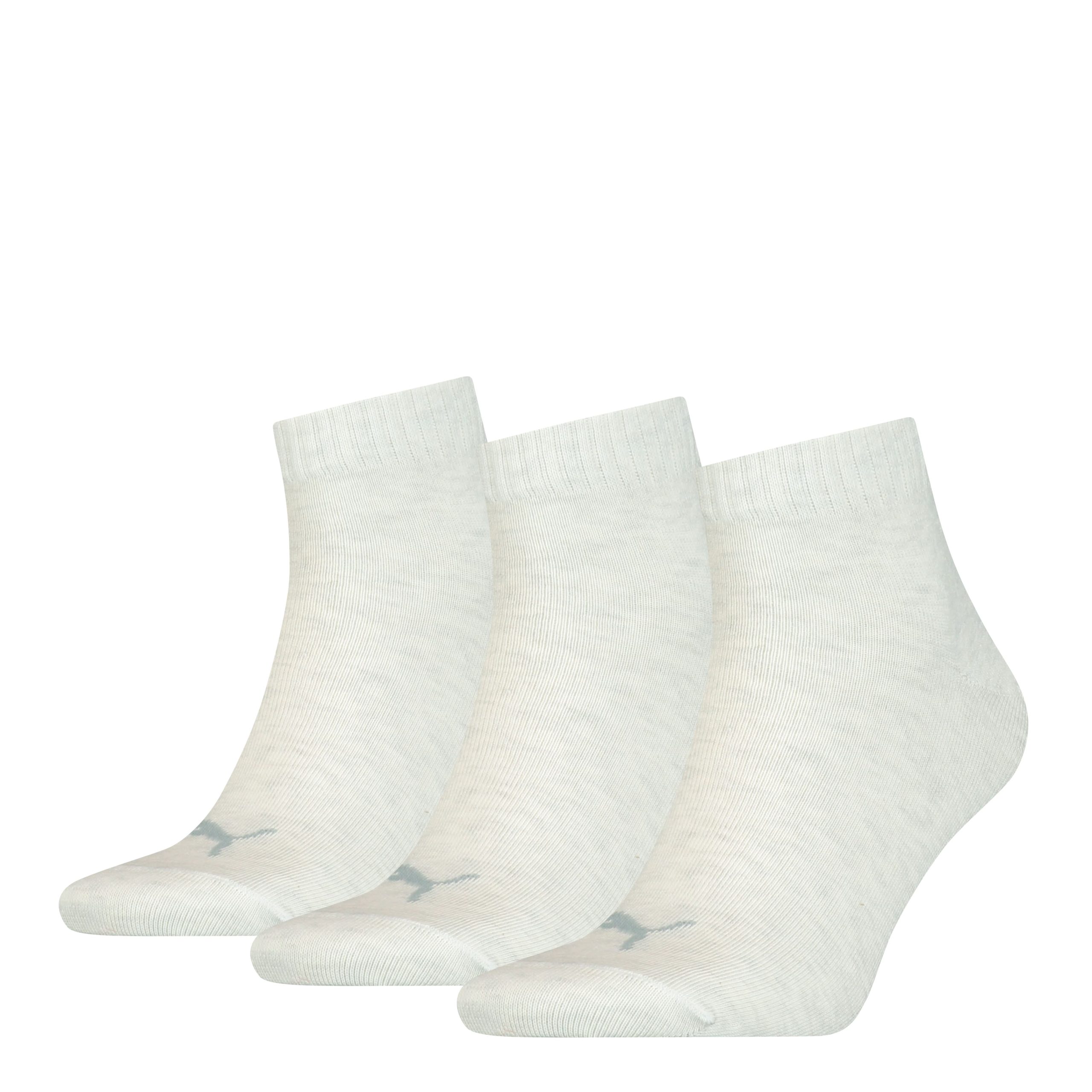 PUMA Quartersokken Unisex 3-Pack Oatmeal