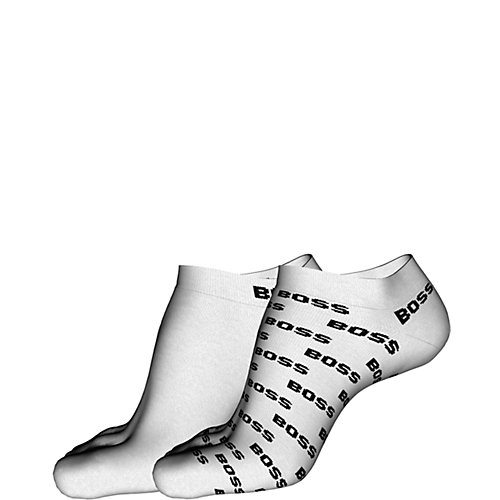Hugo Boss Design Heren Sneakersokken Allover 2-Pack Wit