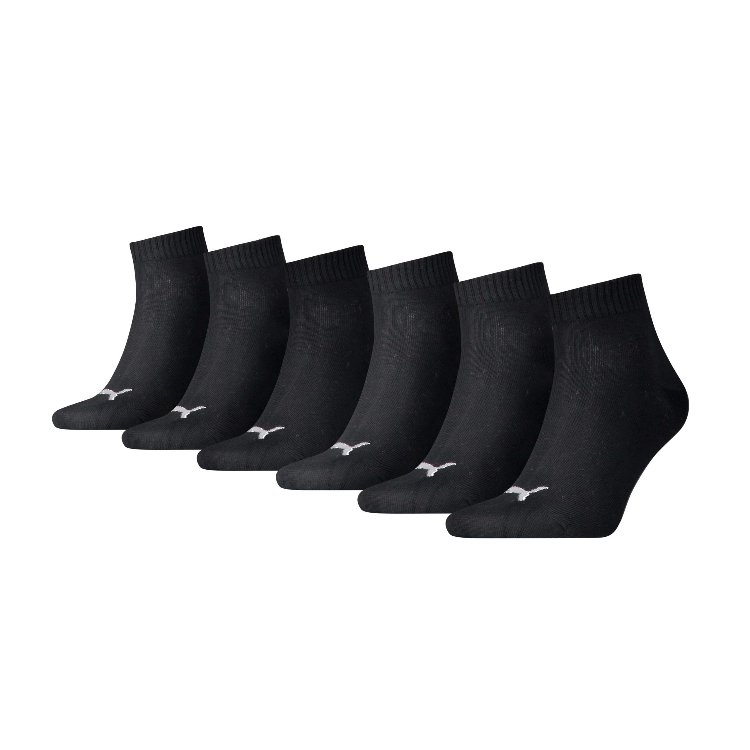 PUMA Quartersokken Unisex 6-Pack Zwart
