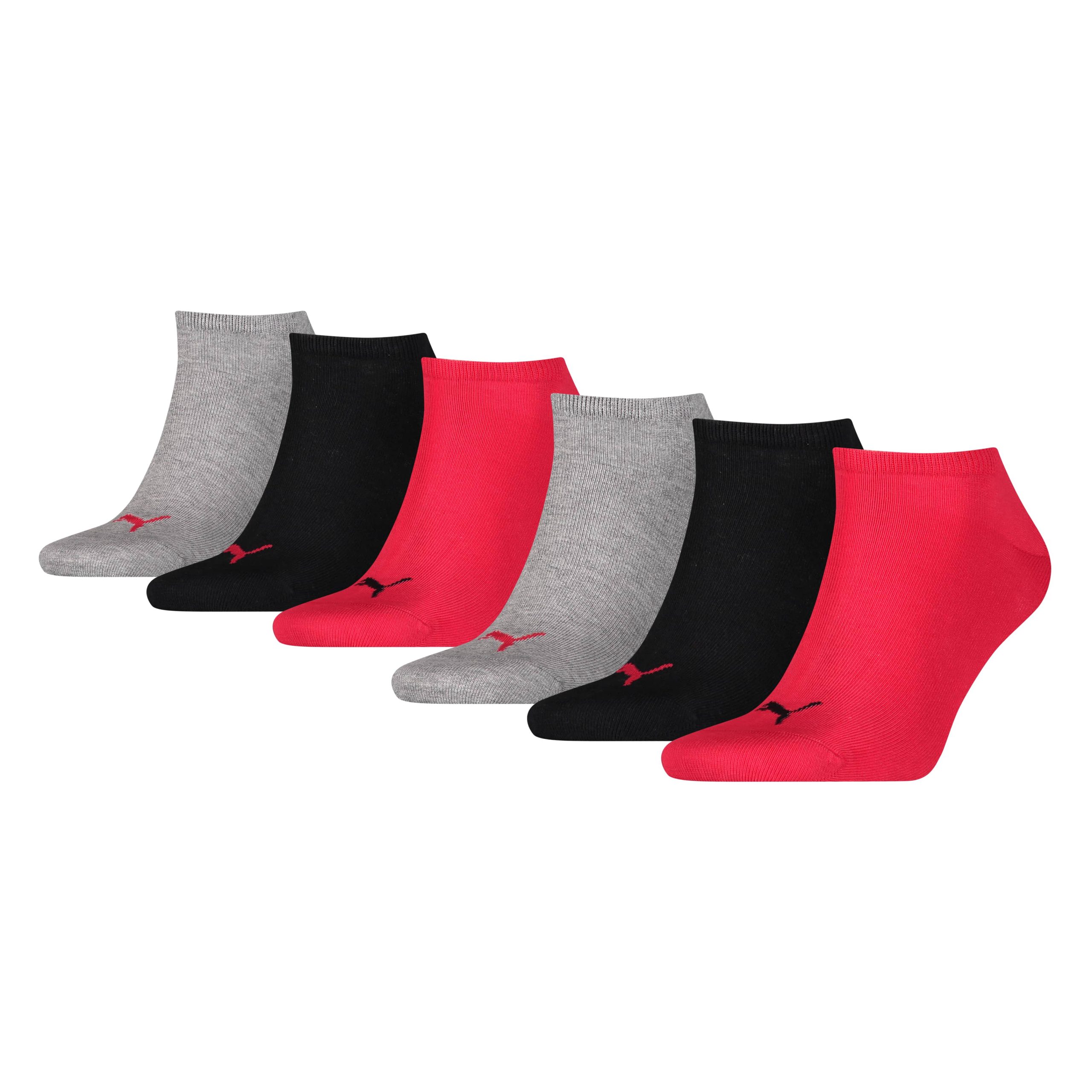 PUMA Sneakersokken Unisex 6-Pack Zwart / Rood