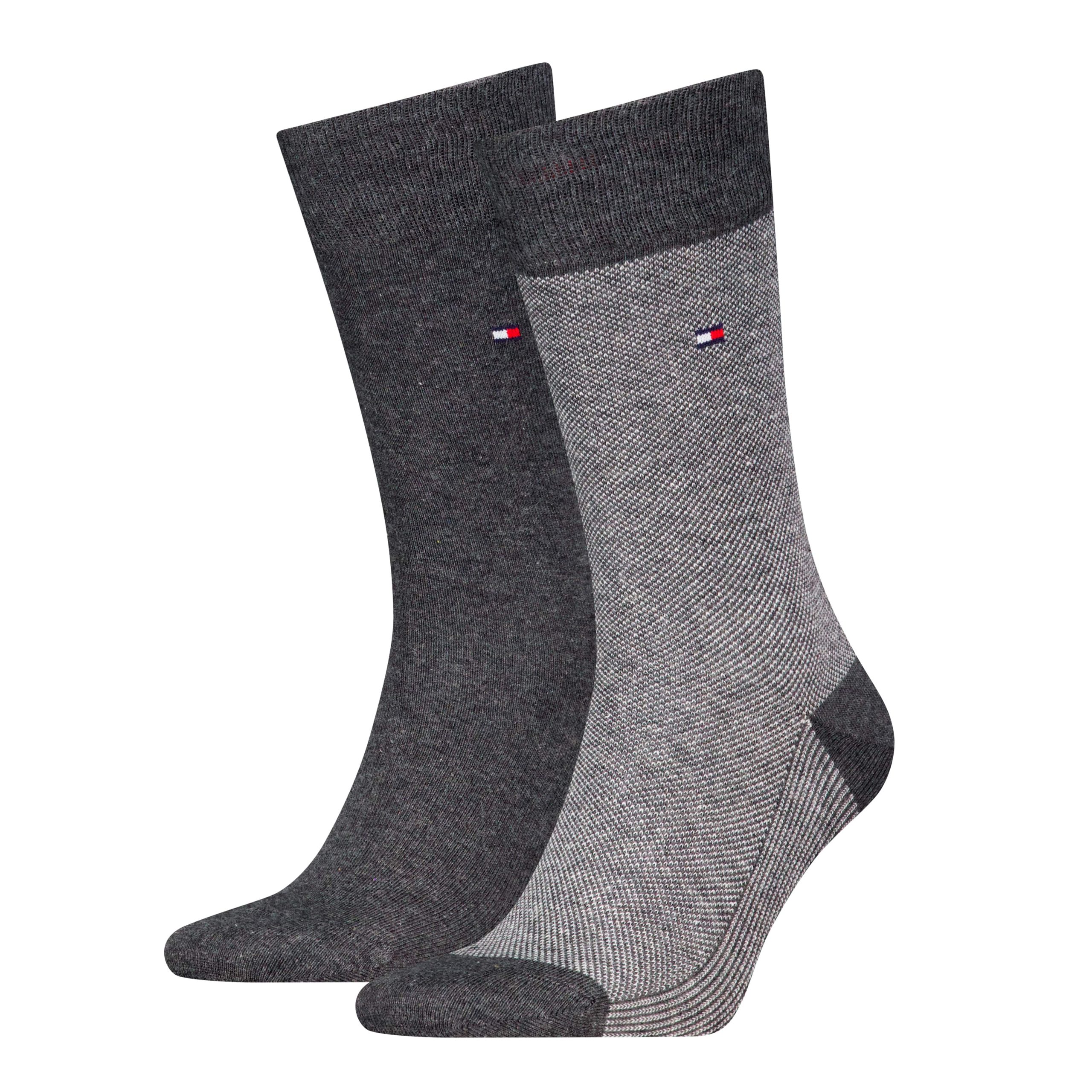 Tommy Hilfiger Herensokken Birdeye 2-Pack Antraciet