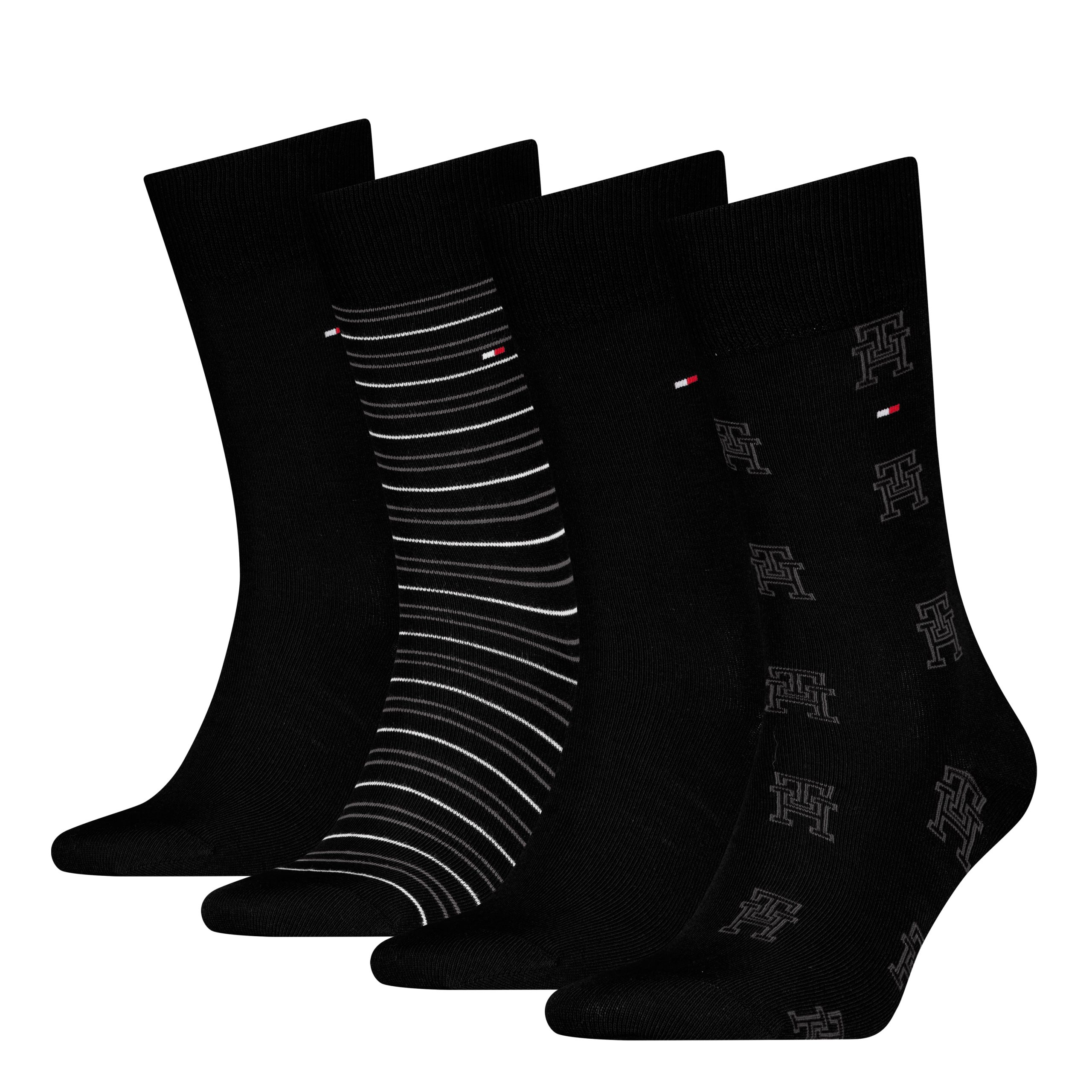 Tommy Hilfiger Giftbox Herensokken 4-Pack Zwart