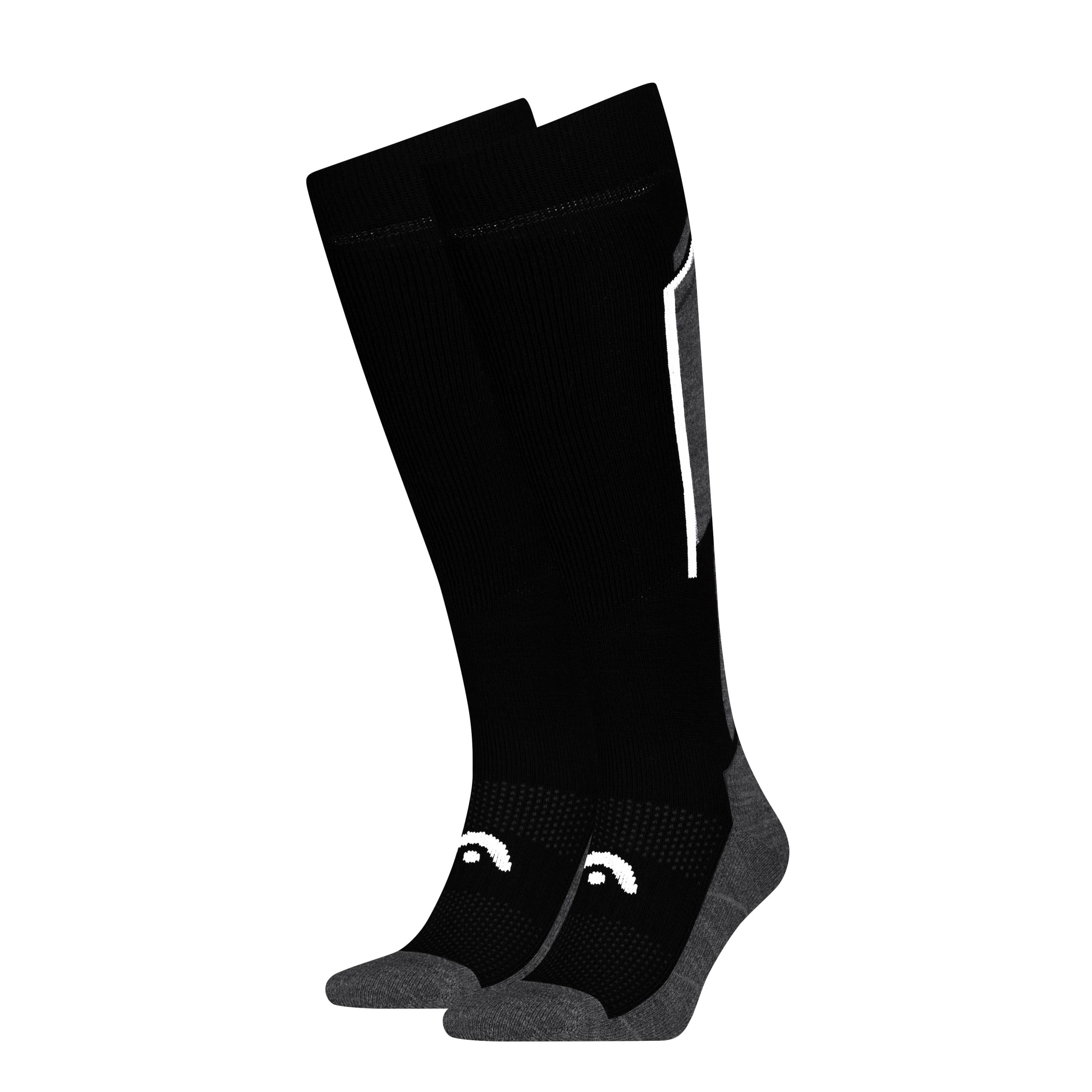 HEAD Skisokken Unisex Beginner Logo 2-Pack Black / Dark Grey