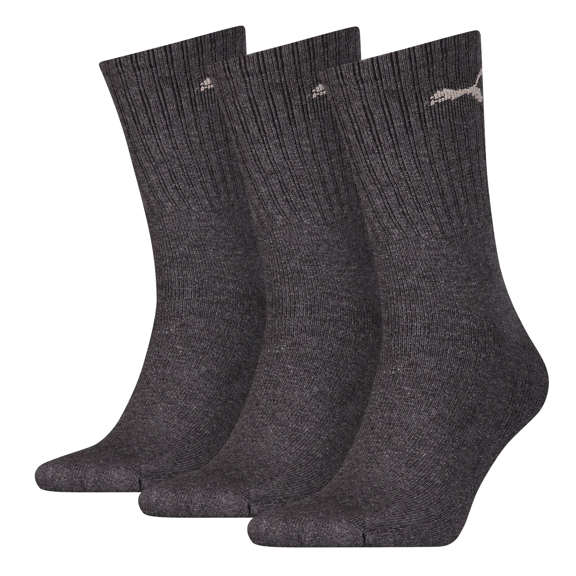 PUMA Unisex Sportsokken 3-Pack Antraciet