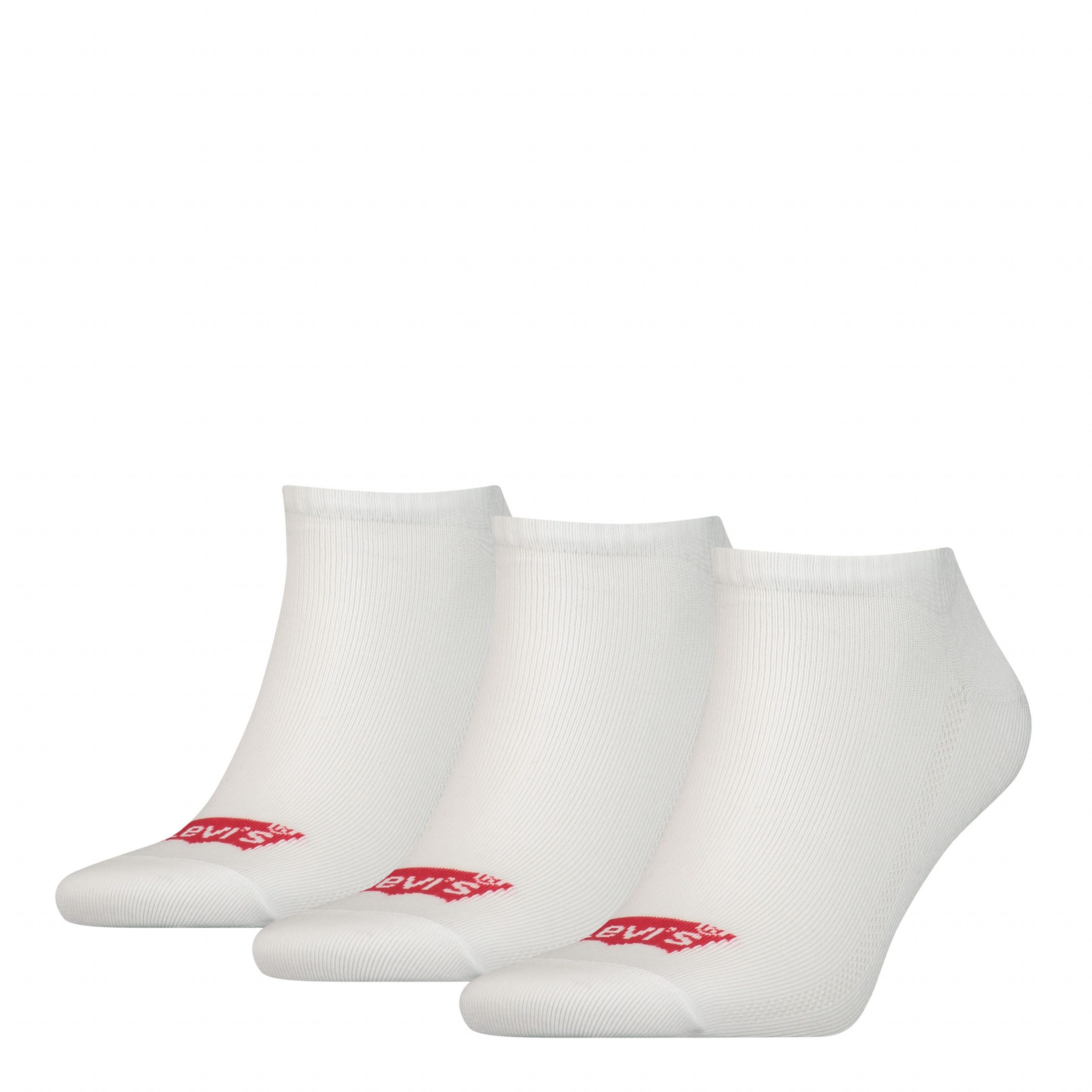Levi's Heren Sneakersokken Low Cut Batwing Logo 3-Pack Wit