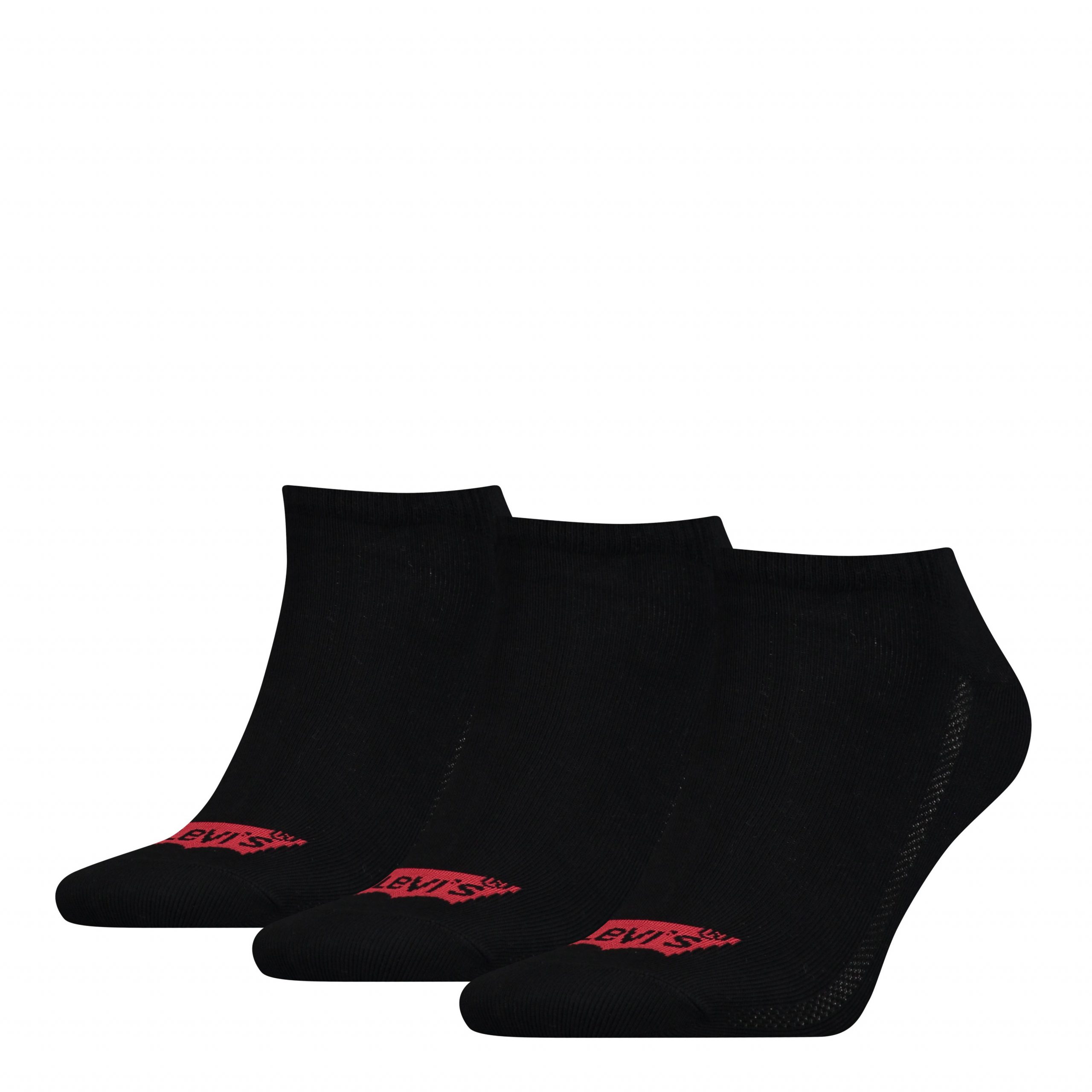 Levi's Heren Sneakersokken Low Cut Batwing Logo 3-Pack Zwart