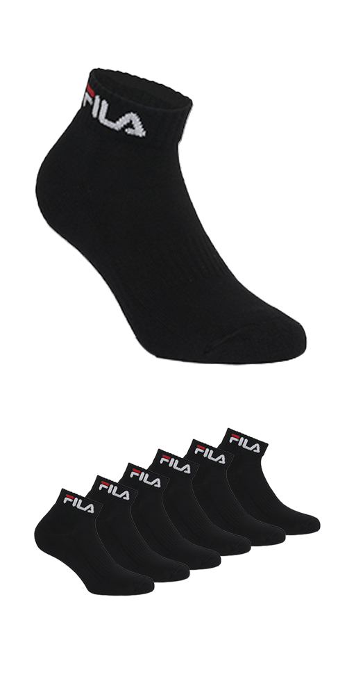 FILA Unisex Premium Sneakersokken 2-Pack Zwart