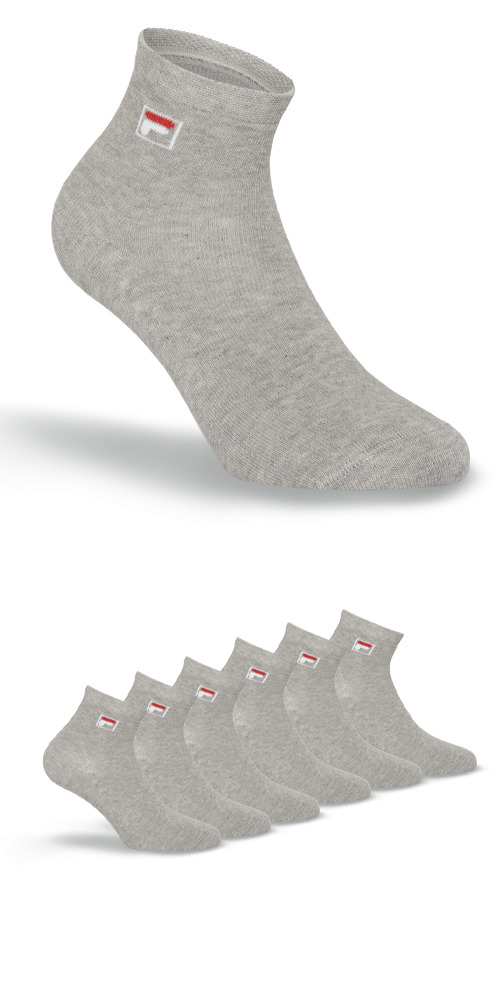 FILA Unisex Quartersokken 3-Pack Grijs