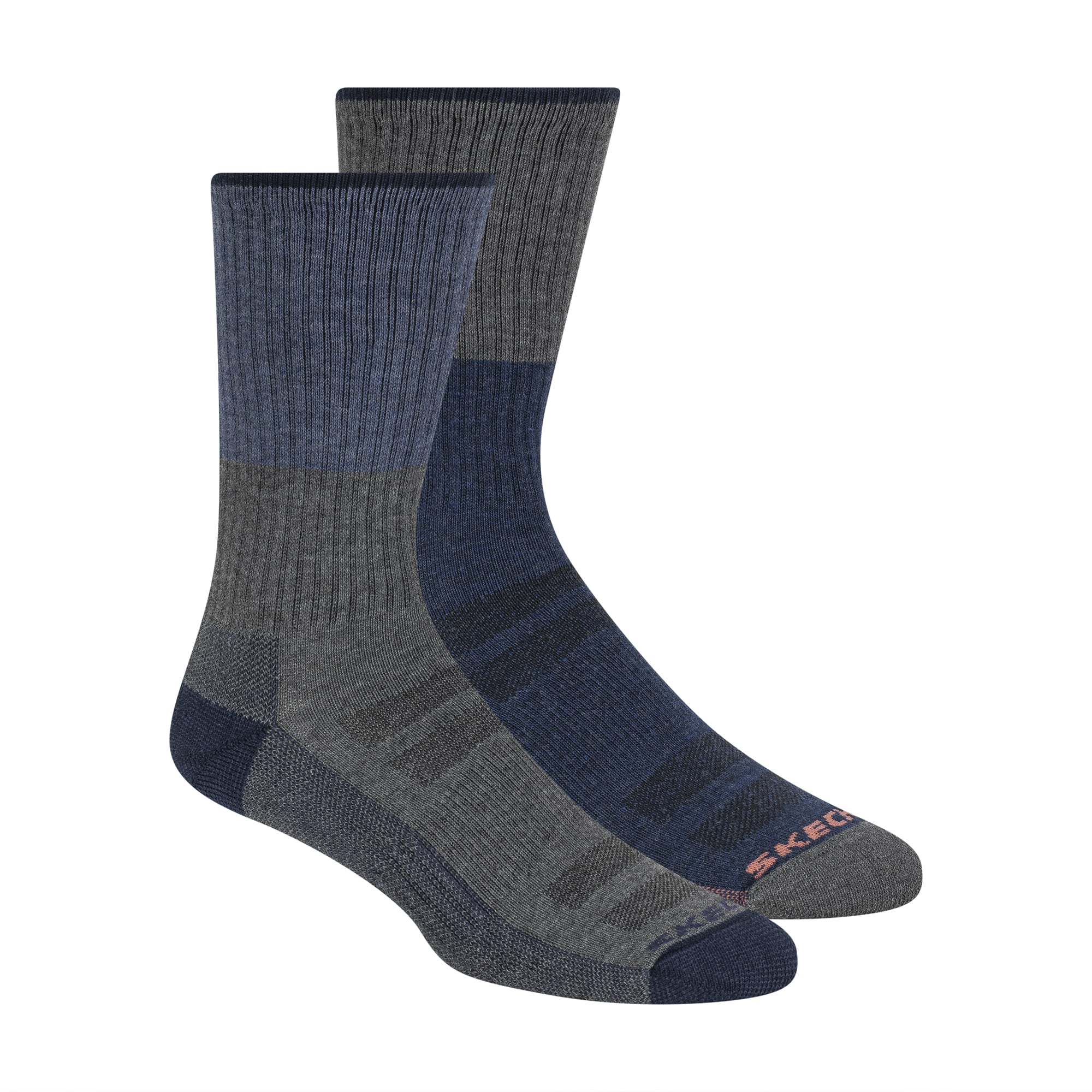 Skechers Heren Wandelsokken Coolmax 2-Pack Blauw