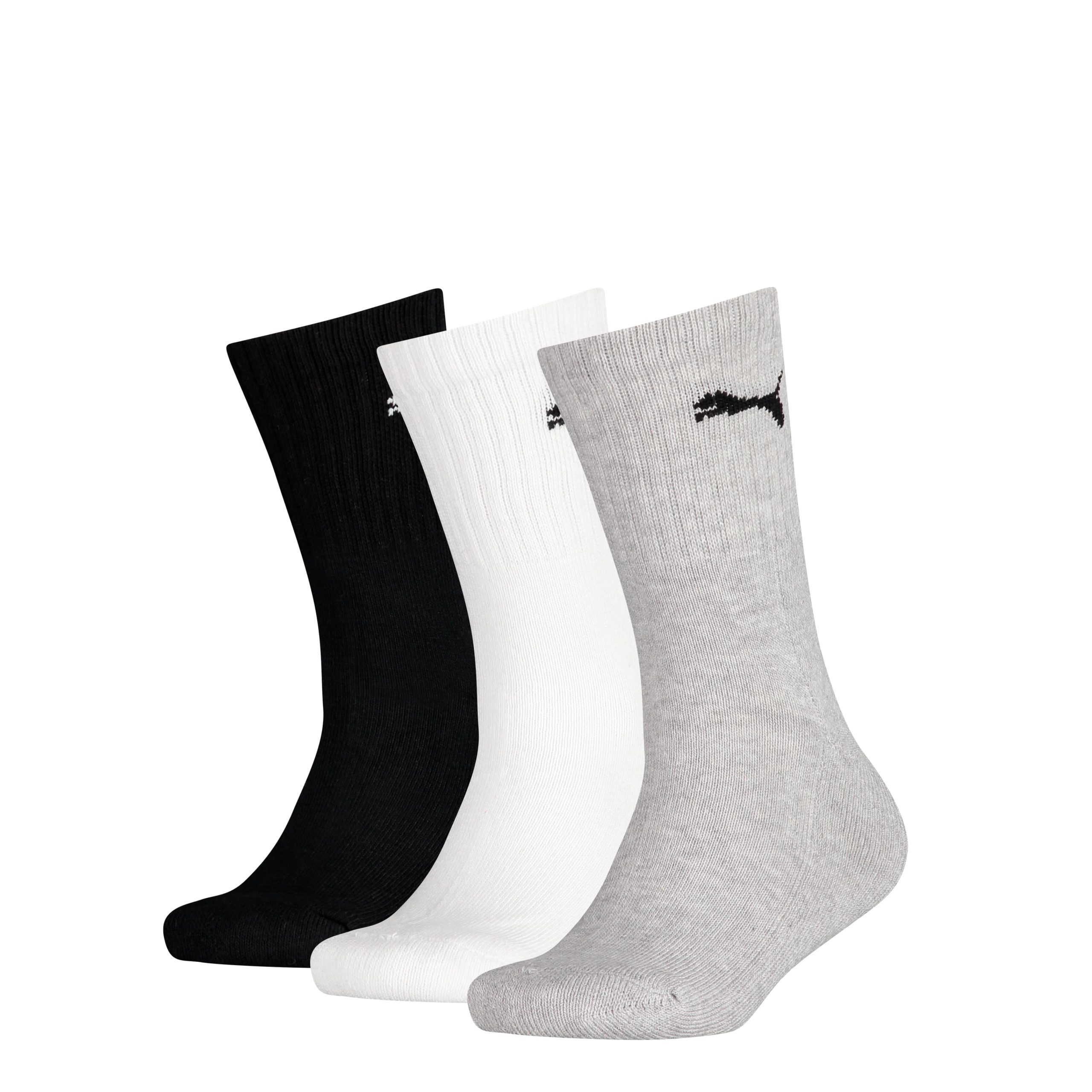 PUMA kinder Sportsokken 3-Pack Grey/White/black