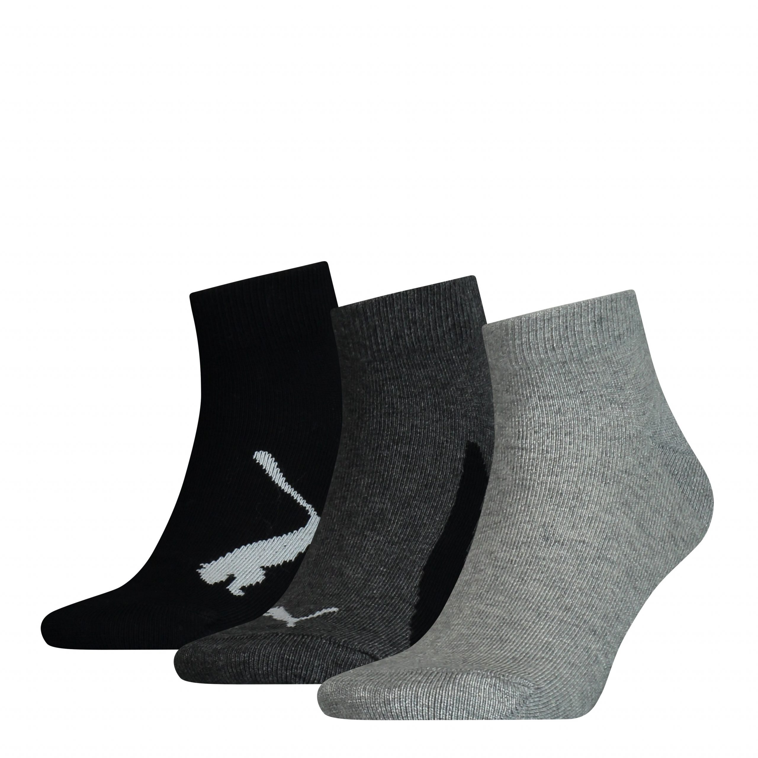 PUMA Quartersokken Kids 3-Pack Zwart - 31-34
