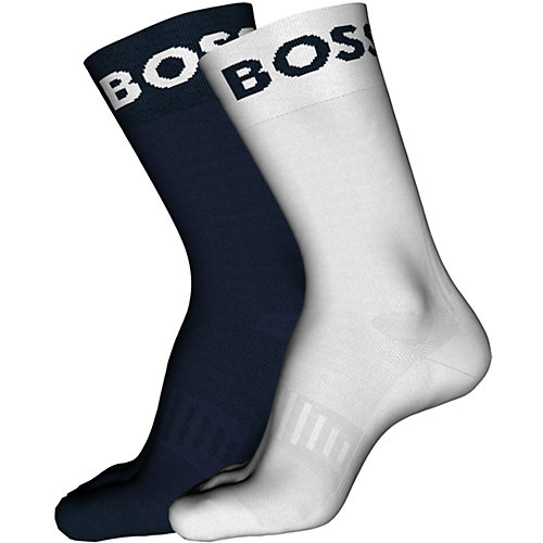 Hugo Boss Logo Sportsokken Zwart Blauw / Wit - 39-42