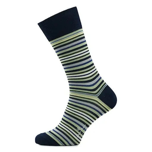 Carlo Lanza Herensokken Katoen Stripe Dark Blue