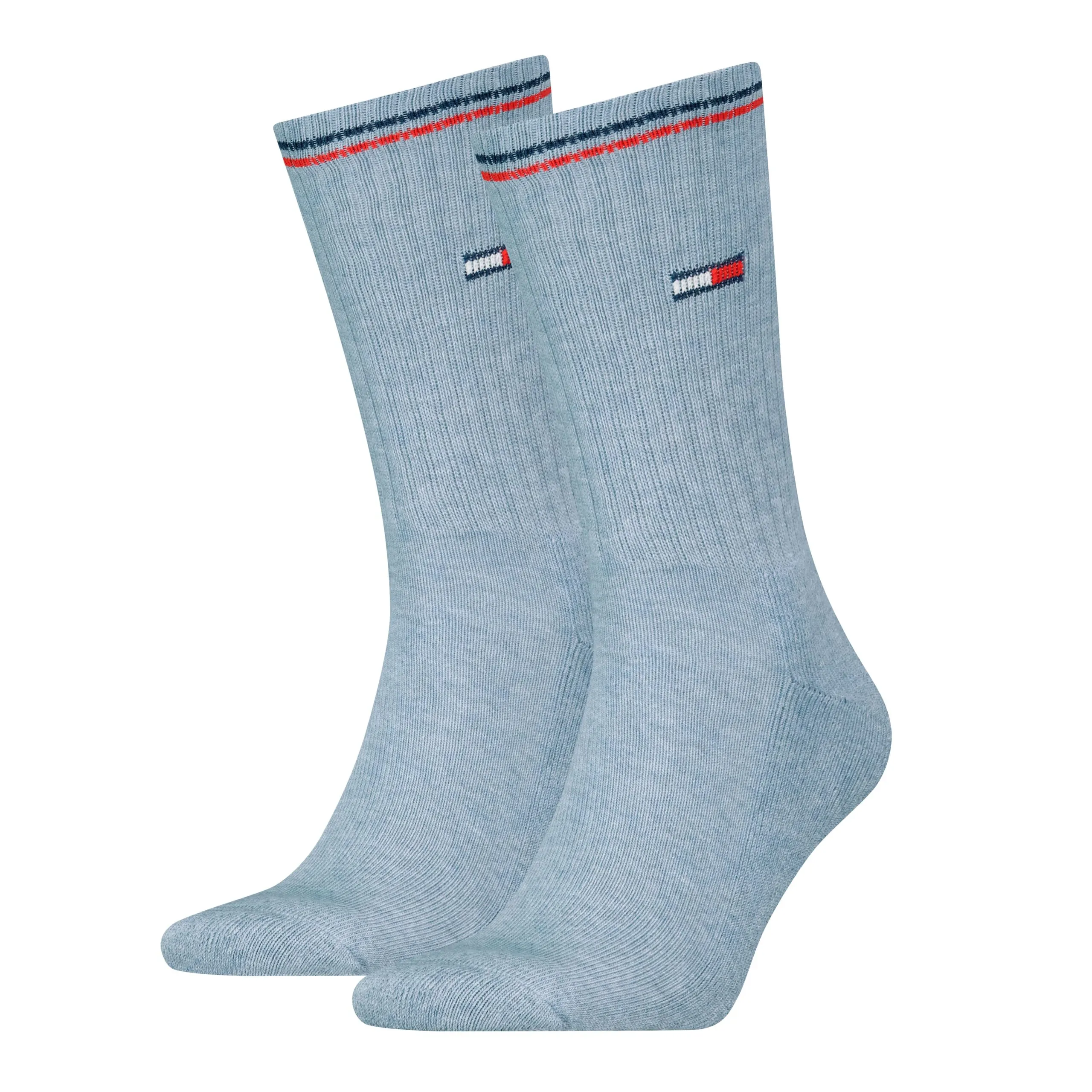 Tommy Jeans Unisex Iconic Sportsokken 2-Pack Light Blue Melange
