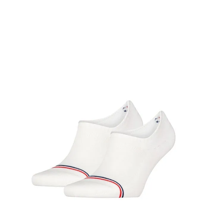 Tommy Jeans Unisex Iconic Footies High Cut 2-Pack Wit