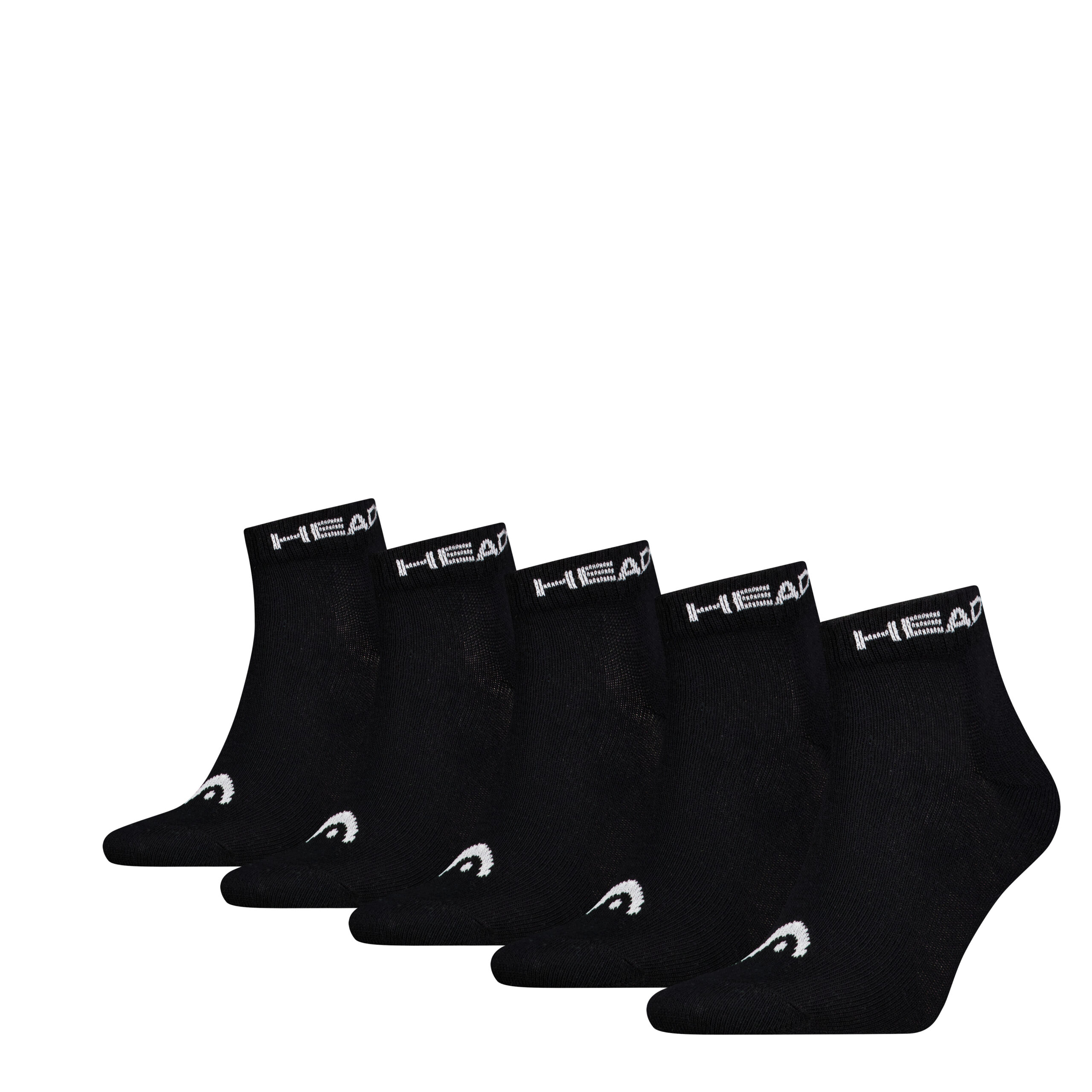 HEAD Unisex Quartersokken 5-Pack Zwart