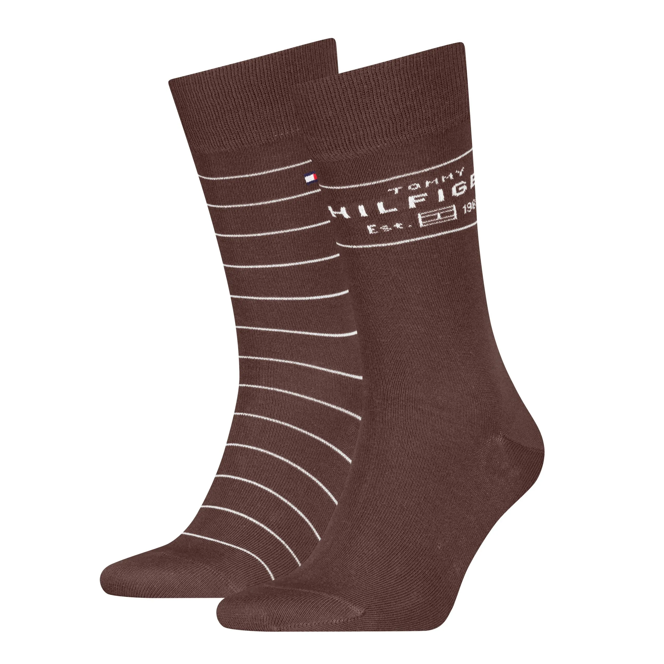 Tommy Hilfiger Herensokken Hilfiger 2-Pack Chocolate brown