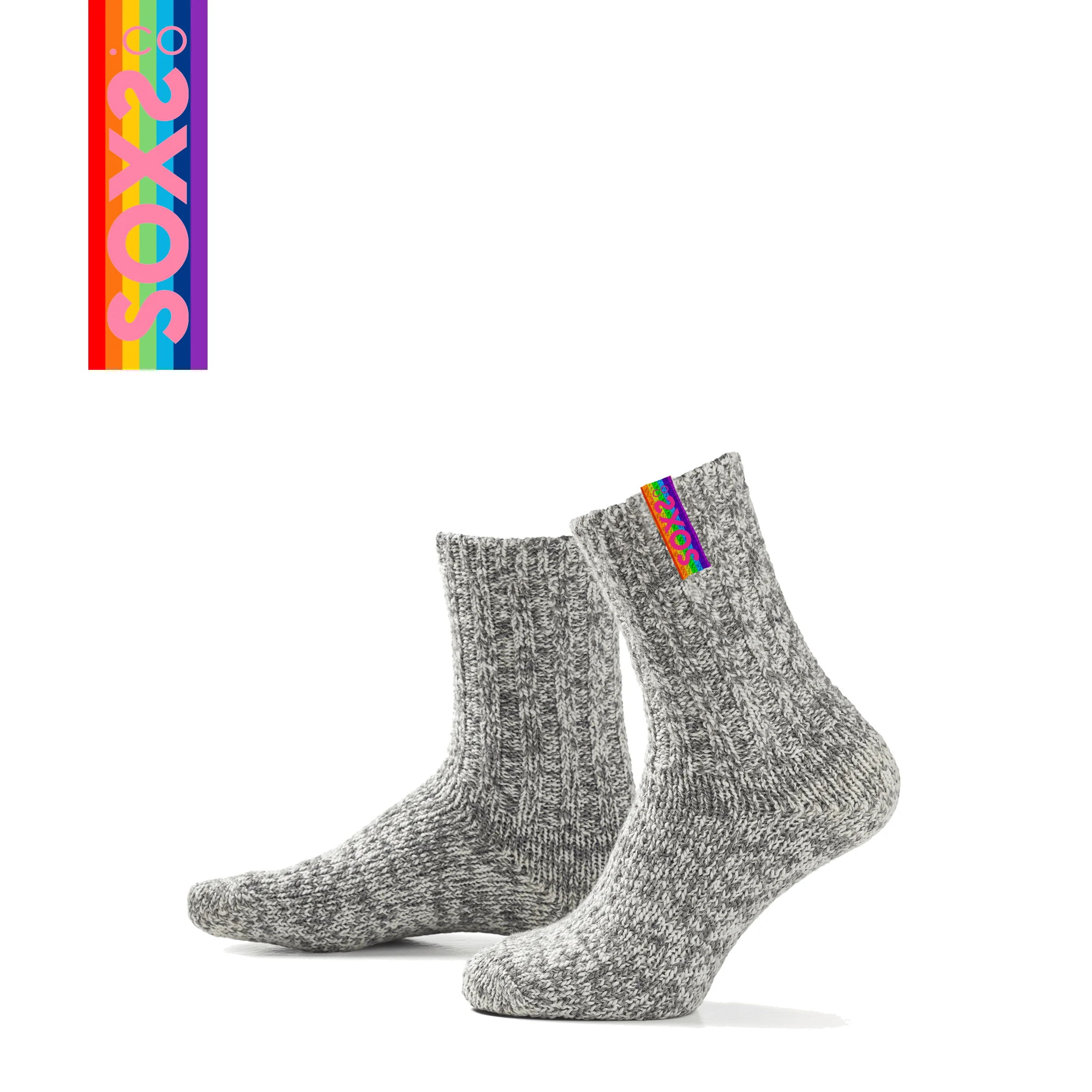 SOXS Unisex sokken Rainbow Medium Grey