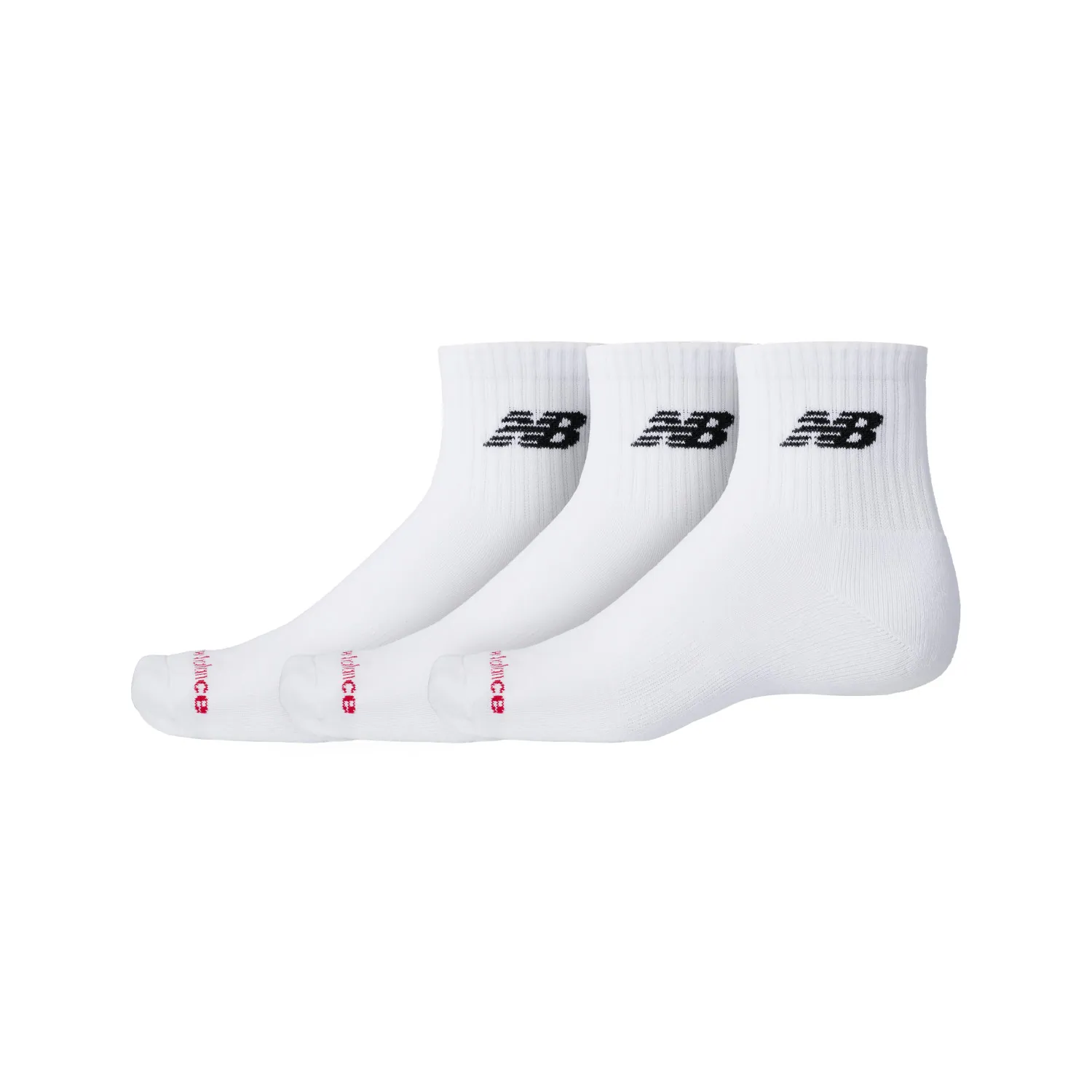 New Balance Unisex Quartersokken 3-Pack Wit