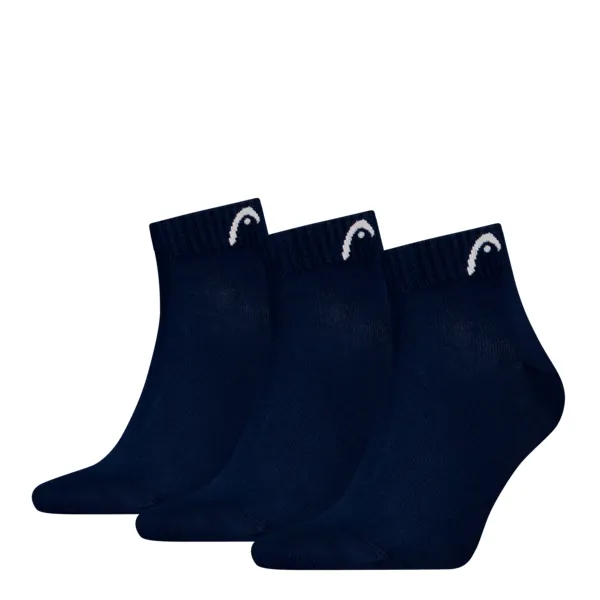 HEAD Unisex Quartersokken 3-Pack Donkerblauw