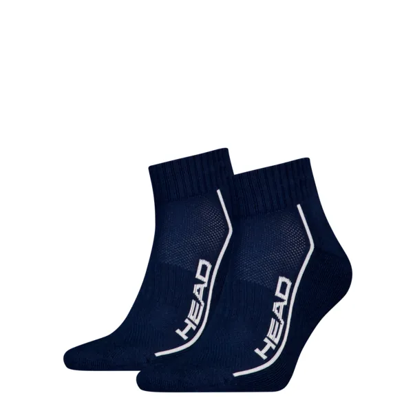 HEAD Unisex Quartersokken Performance 2-Pack Donkerblauw