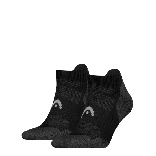 HEAD Unisex Sneaker Wandelsokken 2-Pack Zwart